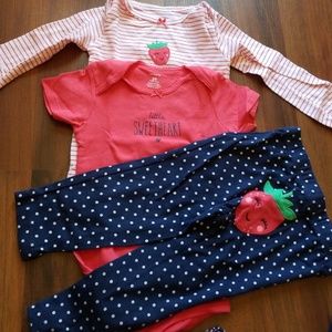 strawberry onesie/pant set